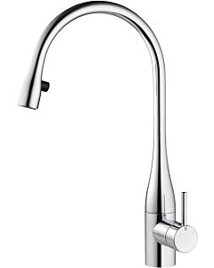 KWC Eve kitchen mixer 10121103000FL, A 225 swiveling and pull-out, with light, chrome
