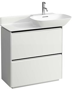 LAUFEN BASE für INO Waschtischunterschrank H4030041102601 77x77cm, 2 Schubladen, Griffleiste Aluminium schwarz, weiß matt