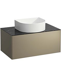 LAUFEN Sonar drawer unit / sideboard H4054110341421 77.5x34x45.5cm, cut-out in the middle, titanium / Nero Marquina