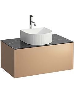 LAUFEN Sonar drawer unit / sideboard H4054150341411 77.5x34x45.5cm, cut-out in the middle, with tap hole, copper / Nero Marquina