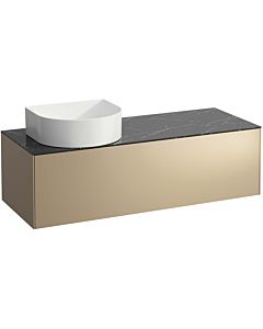 LAUFEN Sonar drawer unit / sideboard H4054220341401 117.5x34x45.5cm, cut-out left, gold / Nero Marquina