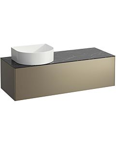 LAUFEN Sonar drawer unit / sideboard H4054220341421 117.5x34x45.5cm, cut-out on the left, titanium / Nero Marquina