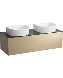 LAUFEN Sonar drawer unit / sideboard H4054240341401 117.5x34x45.5cm, cut-out left / right, gold / Nero Marquina
