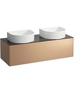 LAUFEN Sonar drawer unit / sideboard H4054240341411 117.5x34x45.5cm, cut-out left / right, copper / Nero Marquina