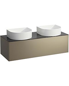 LAUFEN Sonar drawer unit / sideboard H4054240341421 117.5x34x45.5cm, cut-out left / right, titanium / Nero Marquina