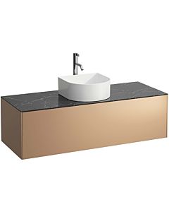 LAUFEN Sonar drawer unit / sideboard H4054250341411 117.5x34x45.5cm, cut-out in the middle, with tap hole, copper / Nero Marquina