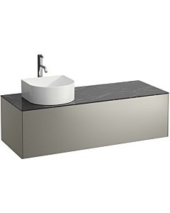 LAUFEN Sonar drawer unit / sideboard H4054260341421 117.5x34x45.5cm, cut-out on the left, with tap hole, titanium / Nero Marquina