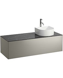 LAUFEN Sonar drawer unit / sideboard H4054270341421 117.5x34x45.5cm, cut-out on the right, with tap hole, titanium / Nero Marquina