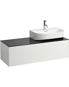 LAUFEN Sonar drawer unit / sideboard H4054530341431 117.5x34x45.5cm, cut-out on the right, matt white / Nero Marquina