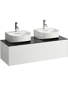 LAUFEN Sonar drawer unit / sideboard H4054540341431 117.5x34x45.5cm, cut-out left / right, matt white / Nero Marquina
