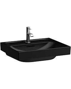 Laufen Meda lavabo H8101127161041 55x46cm, à encastrer, avec trop-plein, trou de robinetterie 2000 par lavabo, noir mat