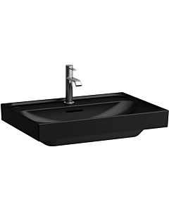 Laufen Meda lavabo H8101147161041 65x46cm, à encastrer, avec trop-plein, trou de robinetterie 2000 par lavabo, noir mat