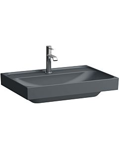 Laufen Meda lavabo H8101147581111 65x46cm, à encastrer, sans trop-plein, trou de robinetterie 2000 par lavabo, graphite mat