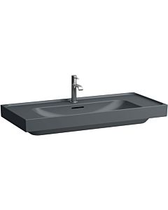 Laufen Meda countertop washbasin H8161197581071 100x46cm, with overflow, 2000 tap hole left and right, matt graphite