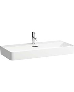 LAUFEN Val washbasin H8102877571041 with overflow, with 2000 tap hole, matt white, 95x42cm, can be built under