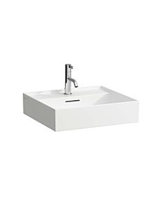LAUFEN Kartell washbasin H8103324001041 , 50x46cm, white LLC, with overflow and tap hole, sapphire ceramic