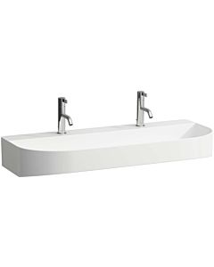 LAUFEN Sonar washbasin H8103477571151 under, without overflow, with 2 tap holes, matt white