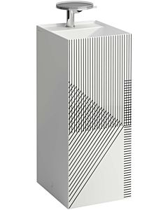 LAUFEN Kartell washbasin H811331D011121 37.5x43.5x90cm, decor, line mesh, gray, without overflow, without tap hole