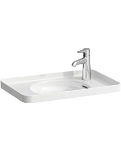 LAUFEN Val washbasin H8172817571051 55x36cm, from above, matt white, tap hole on the left, with overflow