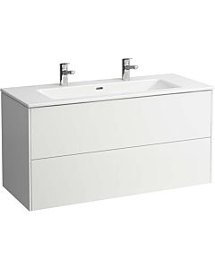 Laufen Pro S Base Waschtisch-Set H8649632601071, 2 Schubladen, weiß matt, 120x50cm, 2 Hahnlöcher
