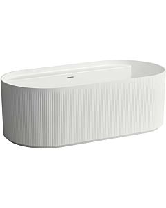 LAUFEN Sonar free-standing Oval bathtub H2213420000361 with tap hole, 160x81.5cm, with panel, Marbond, white