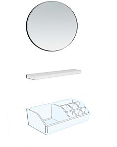 Laufen Frame 25 Accessoires-Set 4906009000001 mit Kosmetikspiegel, Magnetleiste, Schale
