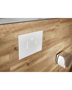Mepa MEPAzero Lumo flush plate 421871 glass white, 2 quantities, for partially recessed installation, for concealed cistern