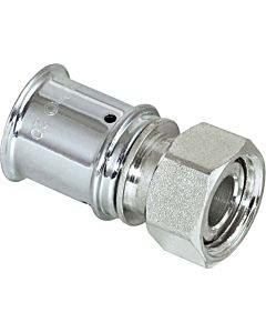 Multitubo Systems metal press fitting 28010 16 mm x 3/4&quot; female thread, tin-plated brass