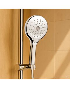 AquaCraft hand shower 3 spray modes 120 mm I Shower head water-saving chrome II Shower head with massage function and swirl spray I Shower head rain shower Easy Clean I with push button I Standard connection