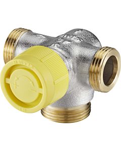 Oventrop three-way conversion valve 1180587 3/4&quot;, right-hand connection, with presetting, gunmetal/brass nickel-plated