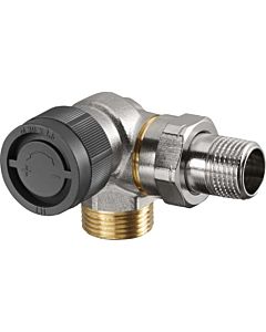 Oventrop series A thermostatic valve 1181396 DN 15, G 3/4 AGxR 2000 / 2 AG, angled corner, left, nickel-plated brass