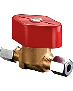 Oventrop quick-closing valve 2100051 6x6mm, with cutting ring screw connection, brass