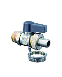 Oventrop KFE ball valve Optiflex 1783354 drain valve Bathroom Heating , DN 15, nickel-plated brass, hose screw connection and cap