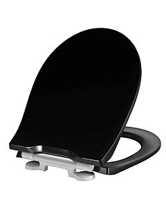 Pressalit Projecta D Solid Pro WC seat 1004111-DG4925 with cover, soft close, black polygiene, combination hinge DG4, stainless steel