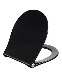 Pressalit WC seat 970001-D05999 black, universal hinge D05, stainless steel, lift-off, with cover, soft-close