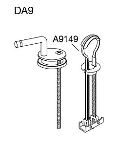Pressalit DA9999 stainless steel, with tilt anchor, assembly from above