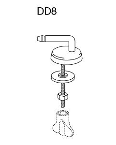 Pressalit Universalscharnier DD8999 Montage von unten, für WC-Sitz Pressalit Code, Standard