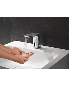 Schell Modus e electronic basin mixer 021730699 with plug-in power supply 6 VDC, 100-240 VAC, 50-60 Hz, chrome-plated