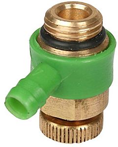 Schlösser drain valve 0018310800001 brass, DN 8, 2000 / 4 &quot;, green outlet ring, O-ring