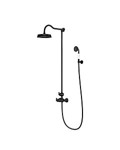 système de douche Steinberg série 350 3502721S avec thermostat, douche de tête et douchette à main, noir mat