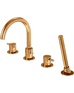 Steinberg Serie 100 4-hole bath mixer 1002400RG projection 192mm, swiveling spout, rose gold