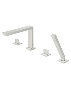 Steinberg Serie 160 Wannen-4-Loch-Armatur 1602402BN Ausladung 210 mm, mit Umsteller und ausziehbarer Handbrause, brushed nickel