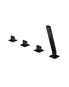 Steinberg Serie 160 4-hole bath mixer 1602480S with diverter and pull-out hand shower, matt black