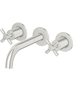 Steinberg Serie 250 washbasin 3-hole fitting 2501902BN projection 195 mm, brushed nickel, wall mounting, with built-in body