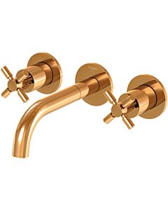 Steinberg Serie 250 3-hole basin mixer 2501902RG projection 195 mm, rose gold, wall mounting, with built-in body