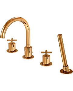 Steinberg Serie 250 4-hole bath mixer 2502400RG projection 192mm, with diverter, pull-out hand shower, rose gold