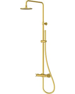 Steinberg Serie 250 shower set 2502721BG with exposed thermostatic mixer, rain/hand shower, brushed gold