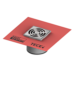 TECE TECEdrainpoint S grate frame 3660020 100 x 100 mm, stainless steel, with design grate, sealing collar