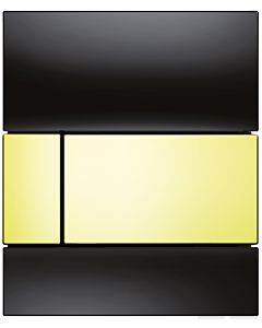 TECEsquare Urinal Betätigungsplatte 9242808 Glas schwarz, Tasten gold, mit Kartusche