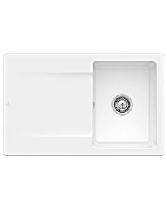 Villeroy & Boch Siluet sink 333401RW with waste set and manual operation, Stone White